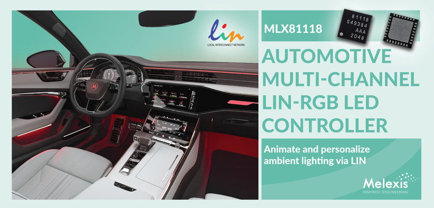 Melexis takes automotive ambient lighting to the next level with multi-channel LIN RGB LED controller